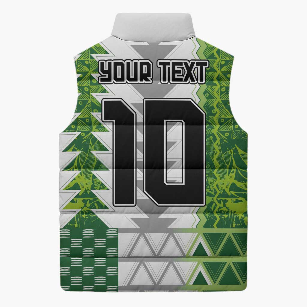 Custom Nigeria National Football Sleeveless Puffer Jacket Naija Super Eagles - Wonder Print Shop