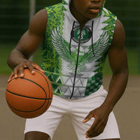 Custom Nigeria National Football Sleeveless Zip Hoodie Naija Super Eagles - Wonder Print Shop