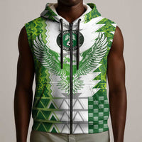 Custom Nigeria National Football Sleeveless Zip Hoodie Naija Super Eagles - Wonder Print Shop