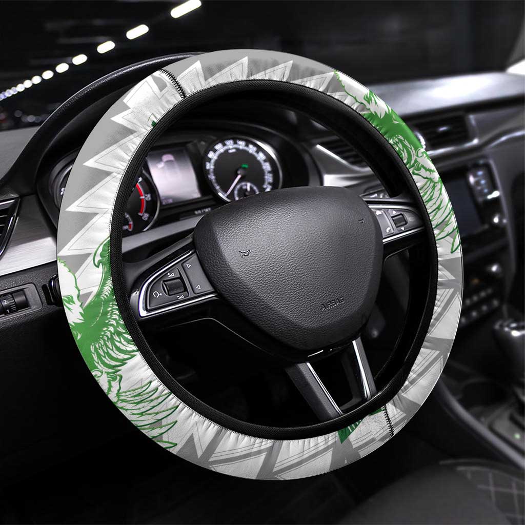 Nigeria National Football Steering Wheel Cover Naija Super Eagles - Wonder Print Shop