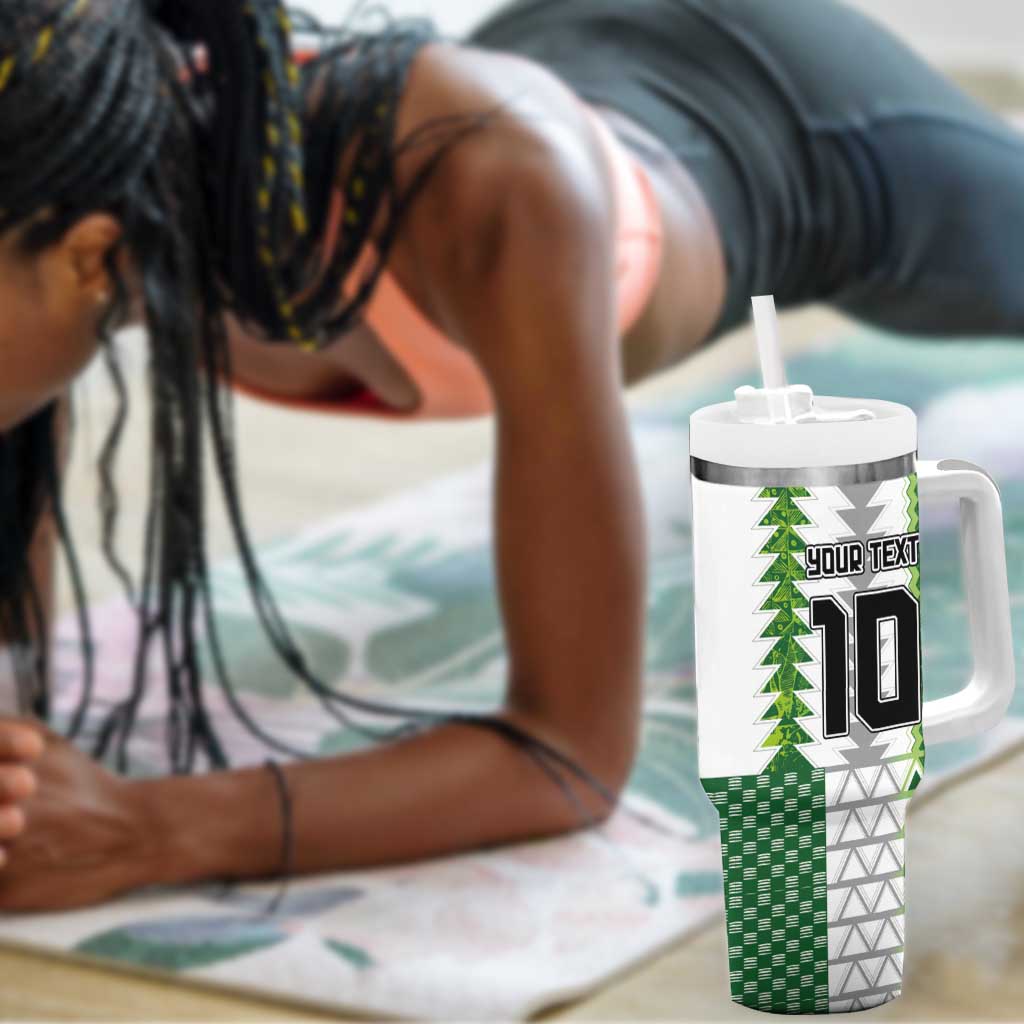 Custom Nigeria National Football Tumbler With Handle Naija Super Eagles - Wonder Print Shop