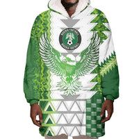 Custom Nigeria National Football Wearable Blanket Hoodie Naija Super Eagles - Wonder Print Shop
