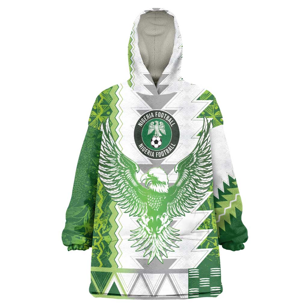 Custom Nigeria National Football Wearable Blanket Hoodie Naija Super Eagles - Wonder Print Shop