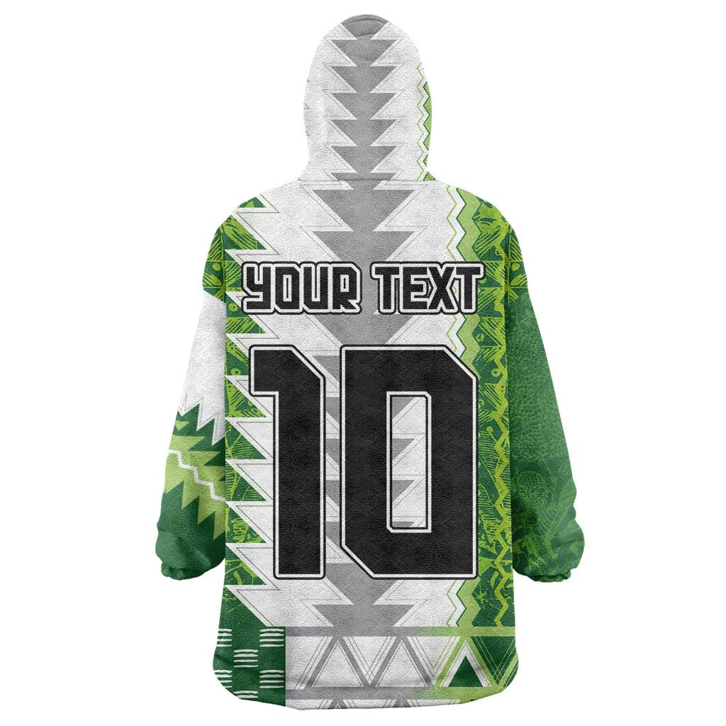 Custom Nigeria National Football Wearable Blanket Hoodie Naija Super Eagles - Wonder Print Shop