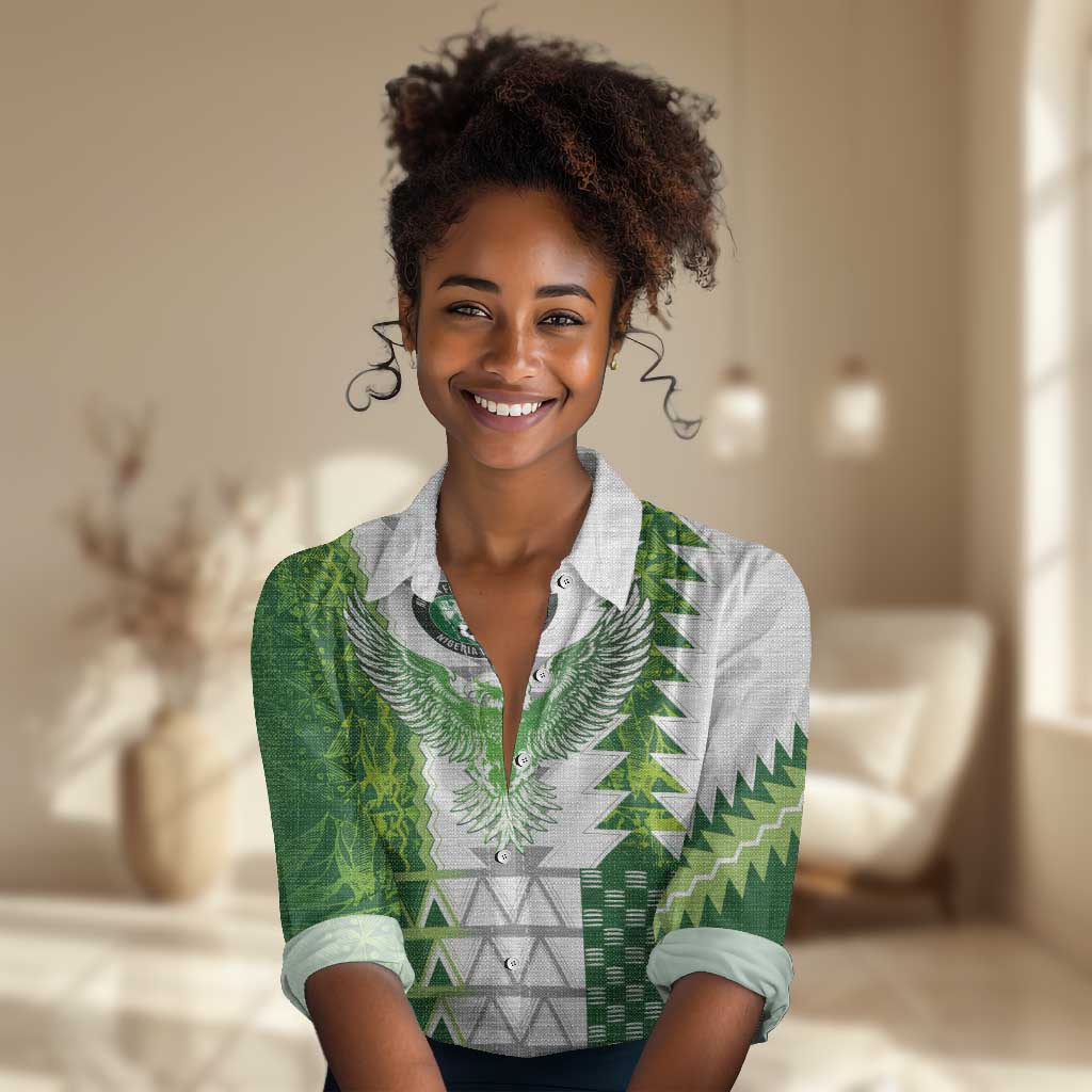 Custom Nigeria National Football Women Casual Shirt Naija Super Eagles - Wonder Print Shop