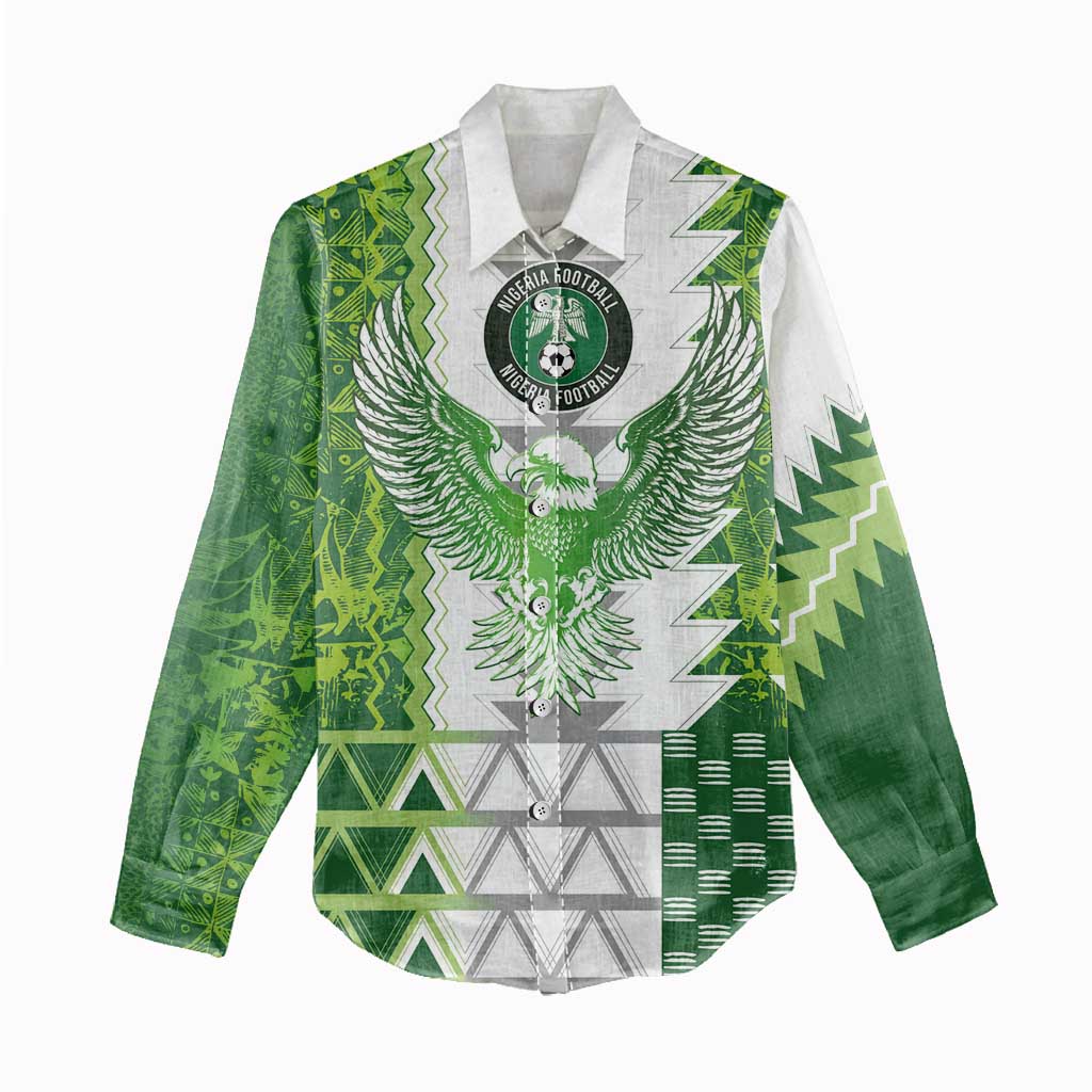 Custom Nigeria National Football Women Casual Shirt Naija Super Eagles - Wonder Print Shop