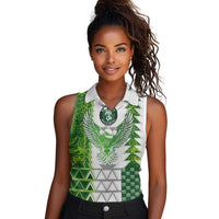 Custom Nigeria National Football Women Sleeveless Polo Shirt Naija Super Eagles - Wonder Print Shop
