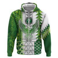 Custom Nigeria National Football Zip Hoodie Naija Super Eagles - Wonder Print Shop