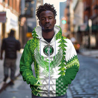 Custom Nigeria National Football Zip Hoodie Naija Super Eagles - Wonder Print Shop