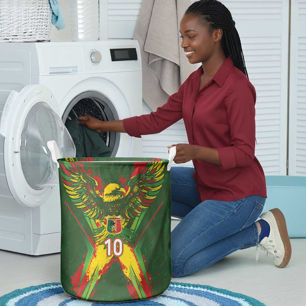 Custom Mali National Football Laundry Basket Grunge Les Aigles Sporty Style - Wonder Print Shop