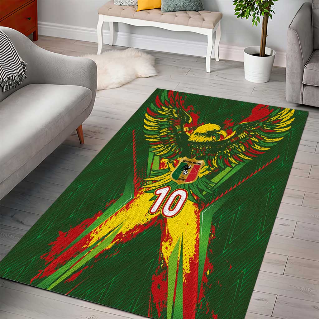 Custom Mali National Football Area Rug Grunge Les Aigles Sporty Style - Wonder Print Shop