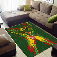 Custom Mali National Football Area Rug Grunge Les Aigles Sporty Style - Wonder Print Shop
