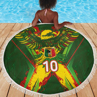 Custom Mali National Football Beach Blanket Grunge Les Aigles Sporty Style - Wonder Print Shop