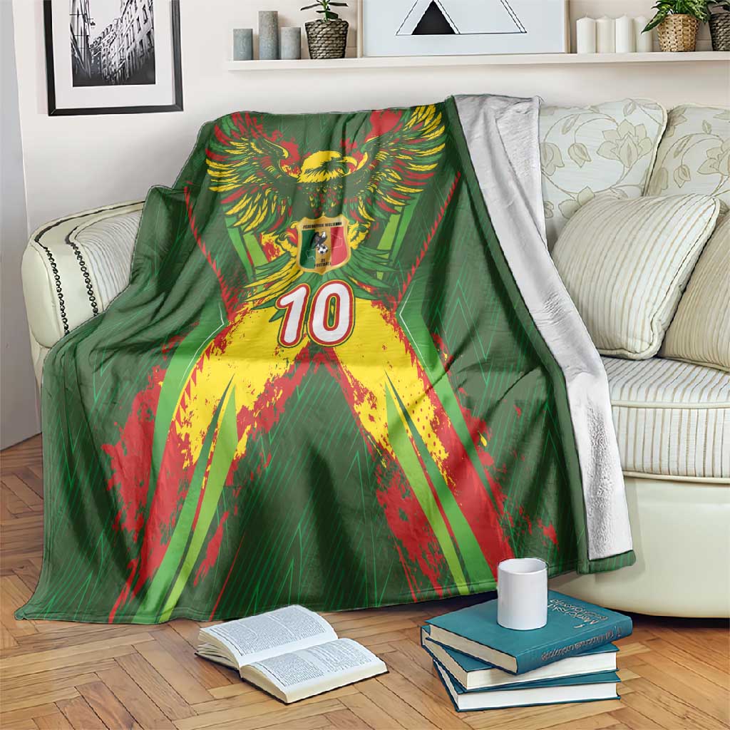 Custom Mali National Football Blanket Grunge Les Aigles Sporty Style - Wonder Print Shop