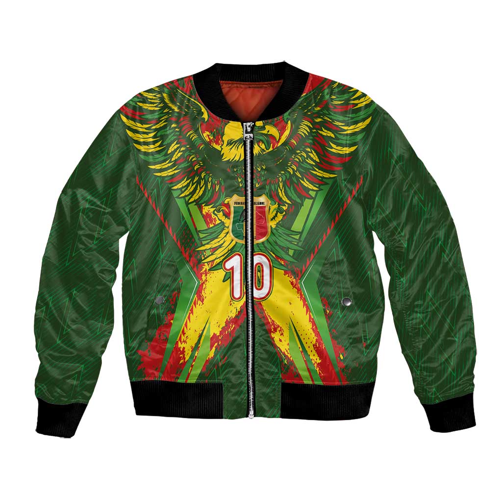 Custom Mali National Football Bomber Jacket Grunge Les Aigles Sporty Style - Wonder Print Shop