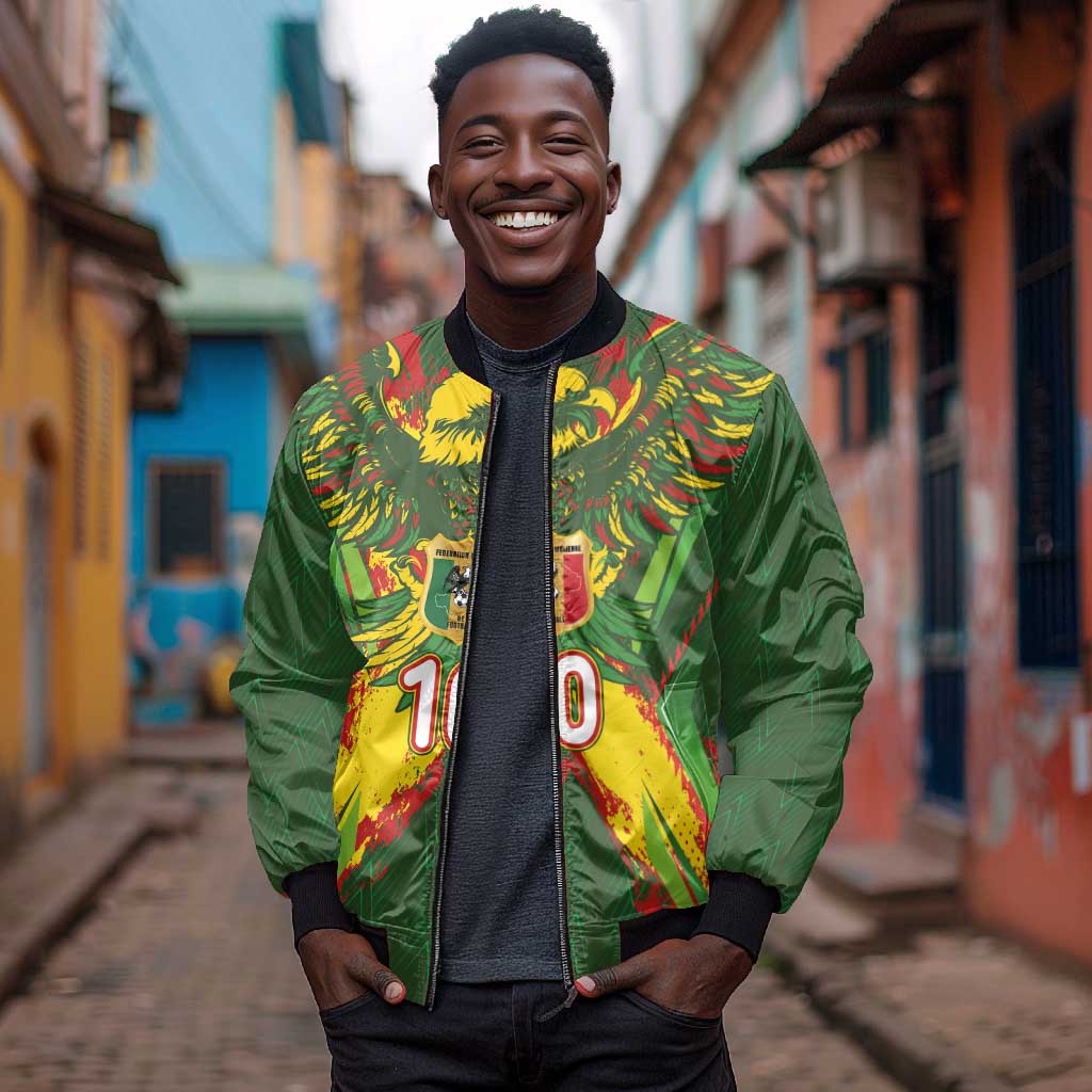 Custom Mali National Football Bomber Jacket Grunge Les Aigles Sporty Style - Wonder Print Shop