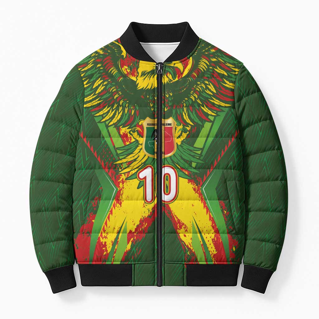 Custom Mali National Football Bomber Puffer Jacket Grunge Les Aigles Sporty Style - Wonder Print Shop