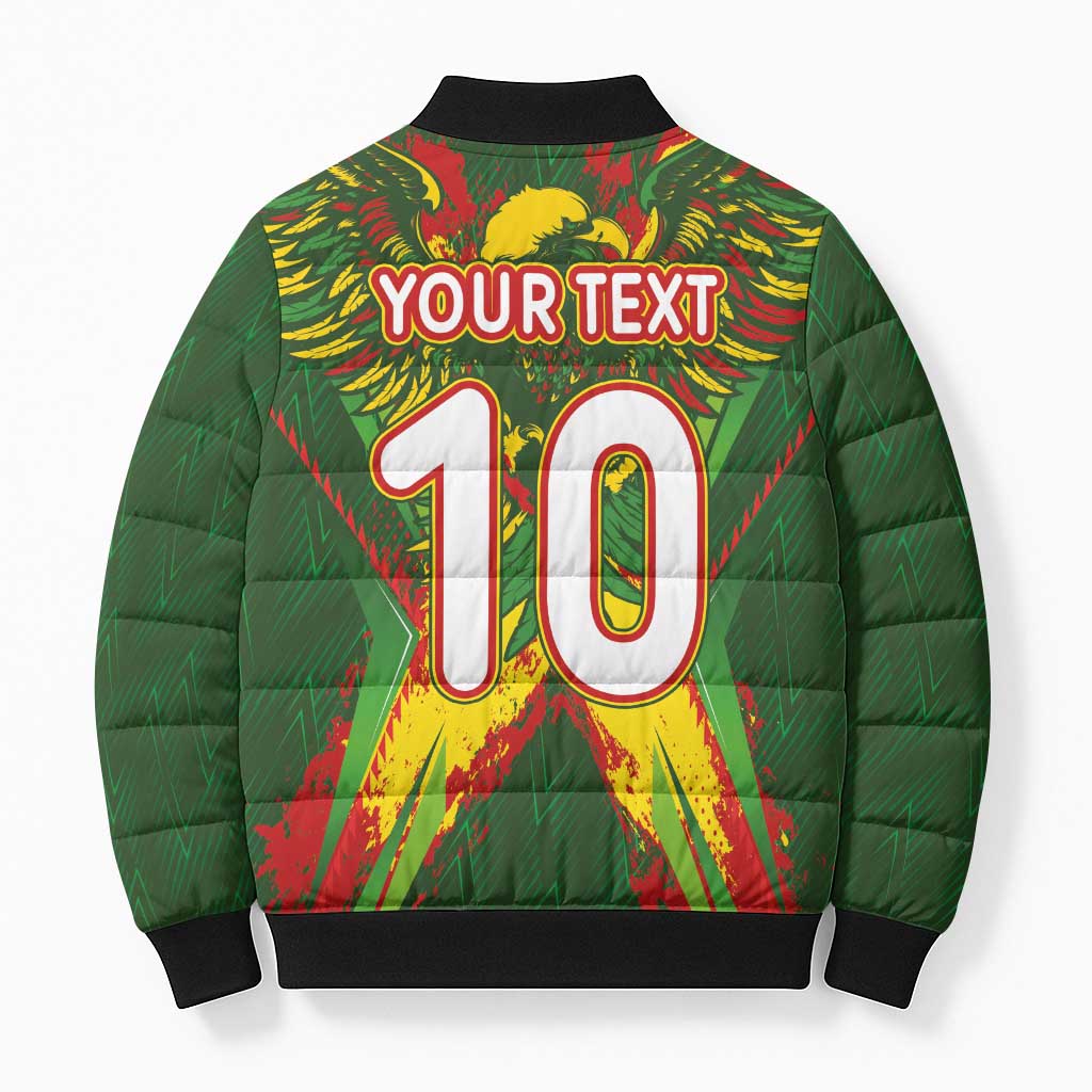 Custom Mali National Football Bomber Puffer Jacket Grunge Les Aigles Sporty Style - Wonder Print Shop