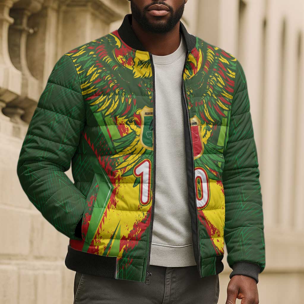 Custom Mali National Football Bomber Puffer Jacket Grunge Les Aigles Sporty Style - Wonder Print Shop