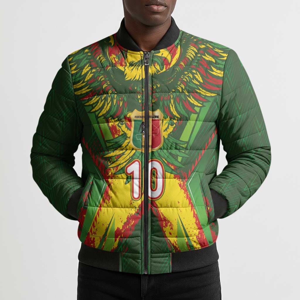Custom Mali National Football Bomber Puffer Jacket Grunge Les Aigles Sporty Style - Wonder Print Shop
