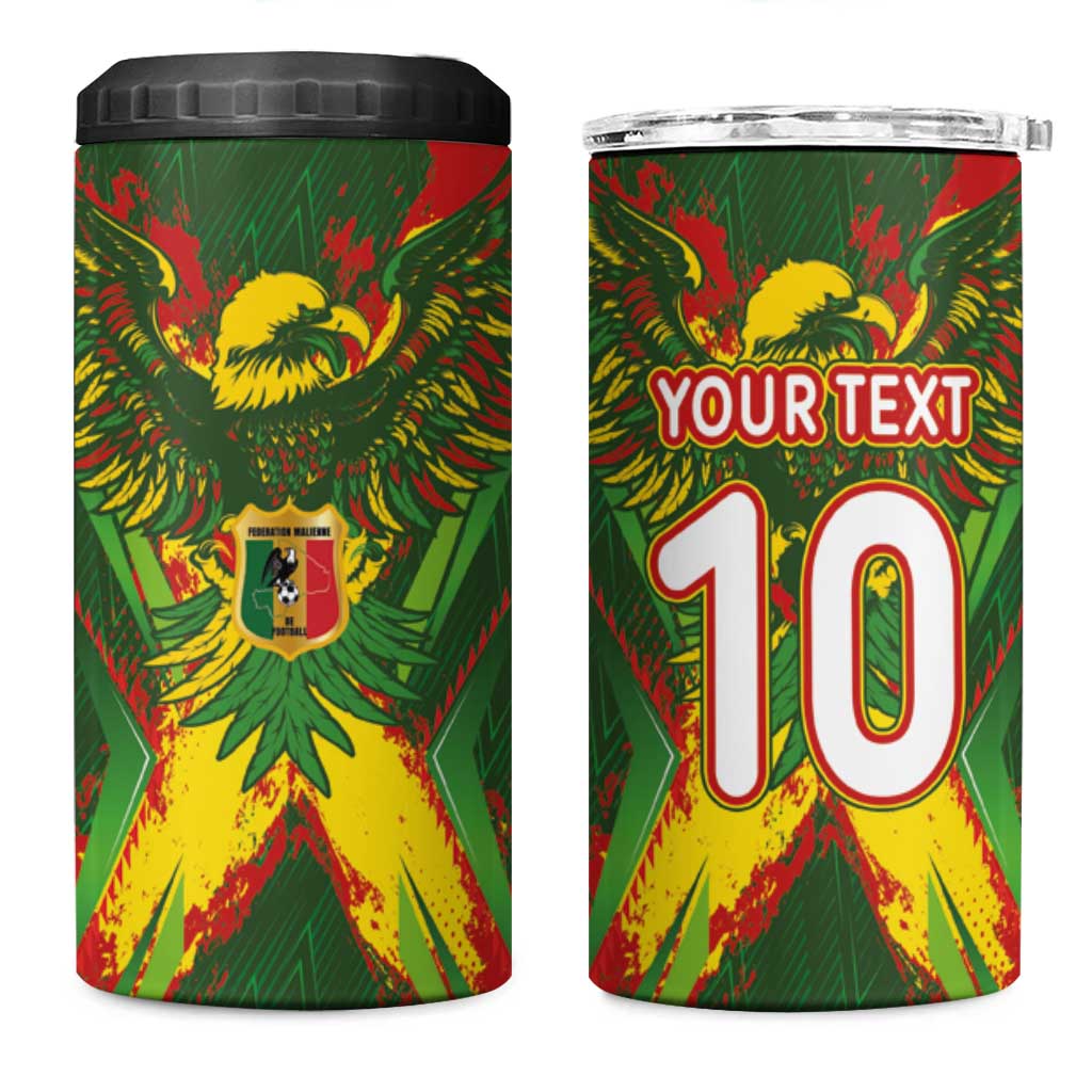 Custom Mali National Football 4 in 1 Can Cooler Tumbler Grunge Les Aigles Sporty Style - Wonder Print Shop