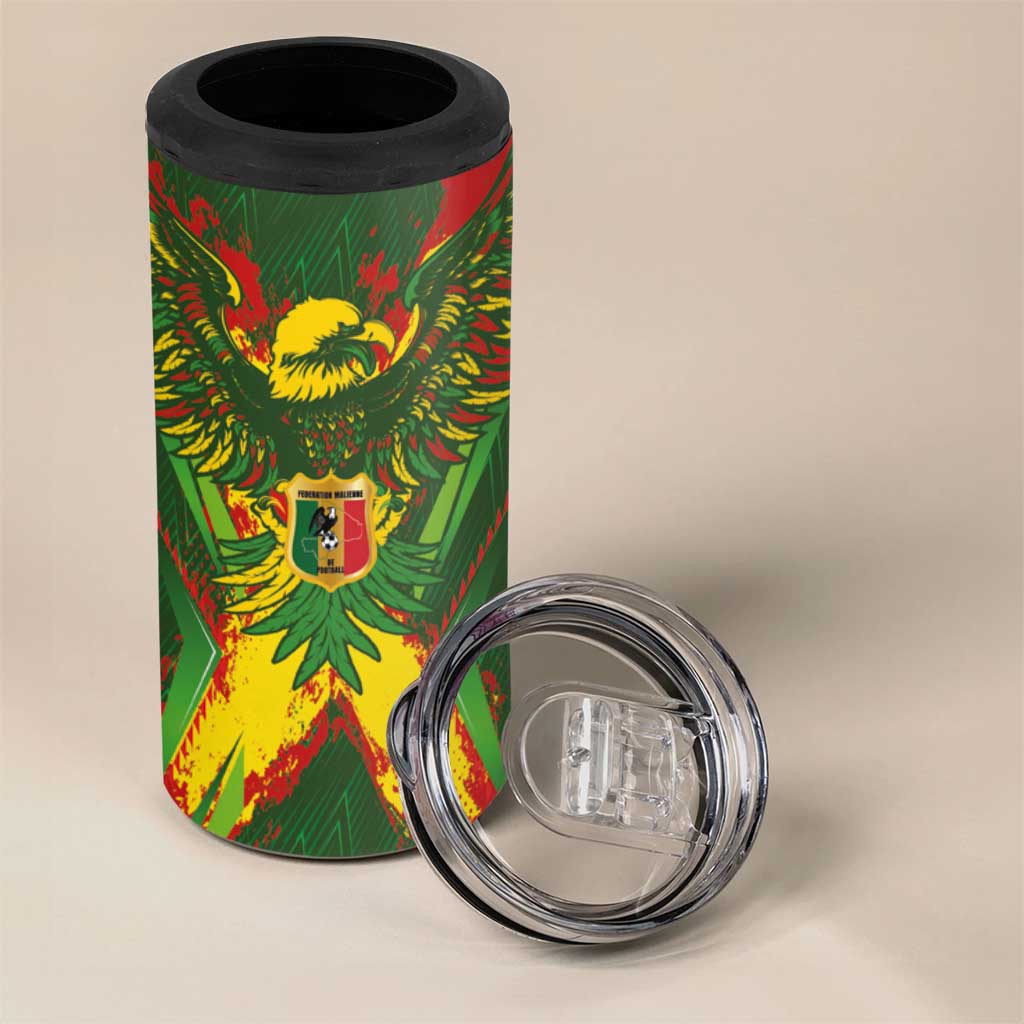 Custom Mali National Football 4 in 1 Can Cooler Tumbler Grunge Les Aigles Sporty Style - Wonder Print Shop