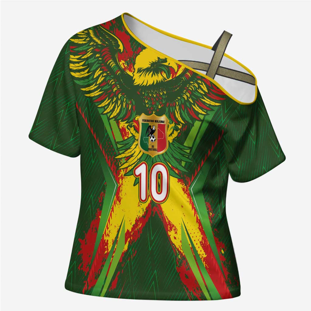 Custom Mali National Football Cross Shoulder Shirt Grunge Les Aigles Sporty Style - Wonder Print Shop