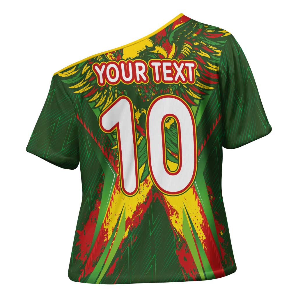 Custom Mali National Football Cross Shoulder Shirt Grunge Les Aigles Sporty Style - Wonder Print Shop