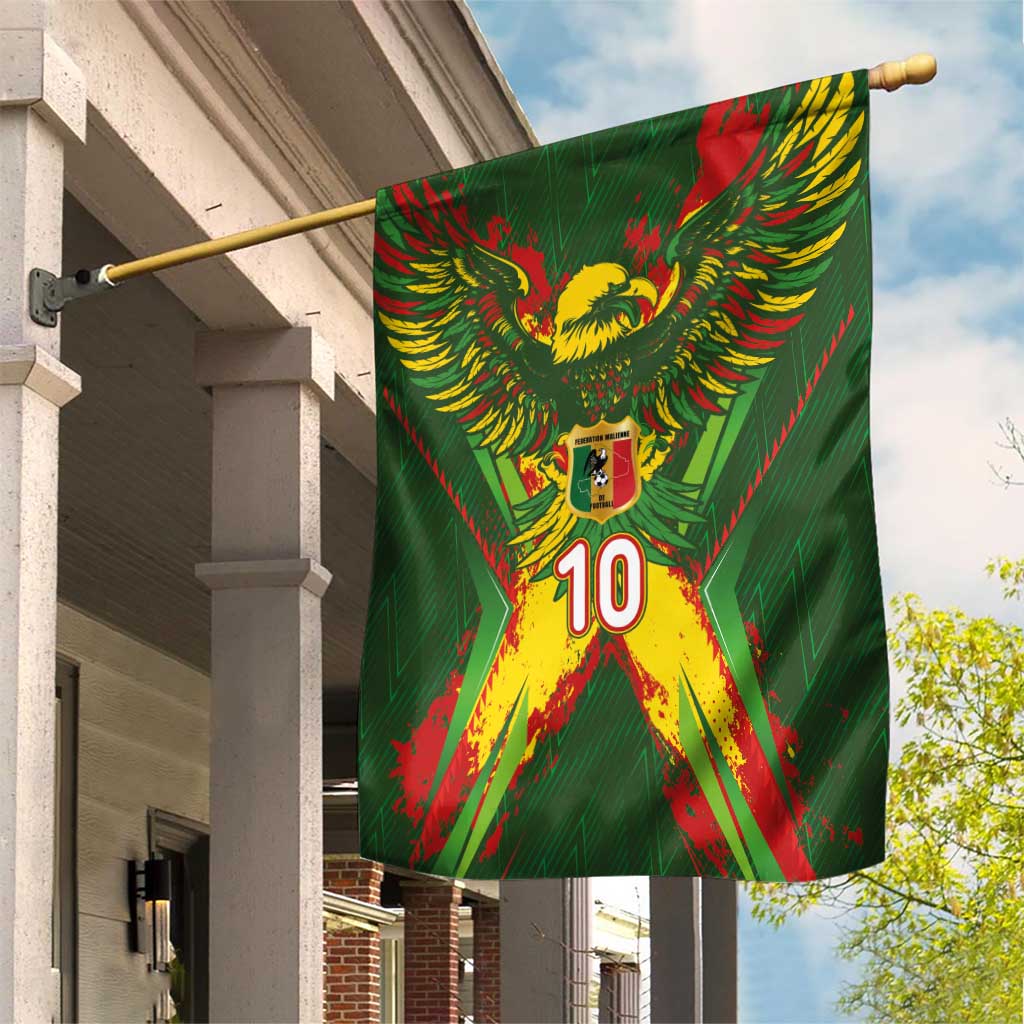 Custom Mali National Football Garden Flag Grunge Les Aigles Sporty Style - Wonder Print Shop