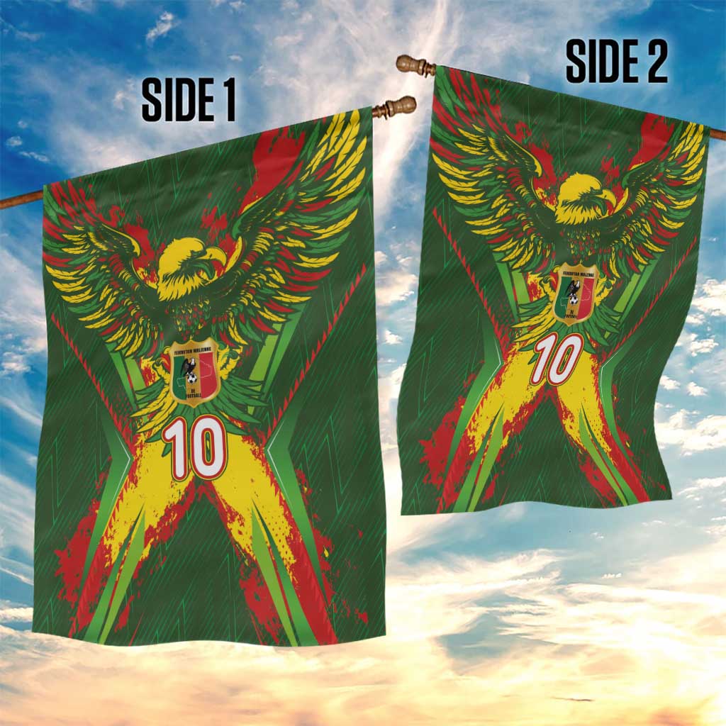 Custom Mali National Football Garden Flag Grunge Les Aigles Sporty Style - Wonder Print Shop