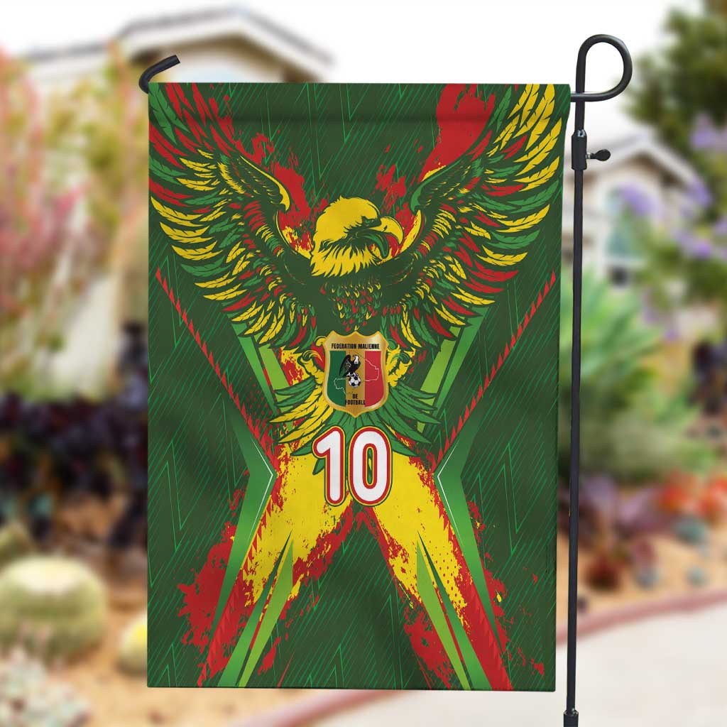 Custom Mali National Football Garden Flag Grunge Les Aigles Sporty Style - Wonder Print Shop