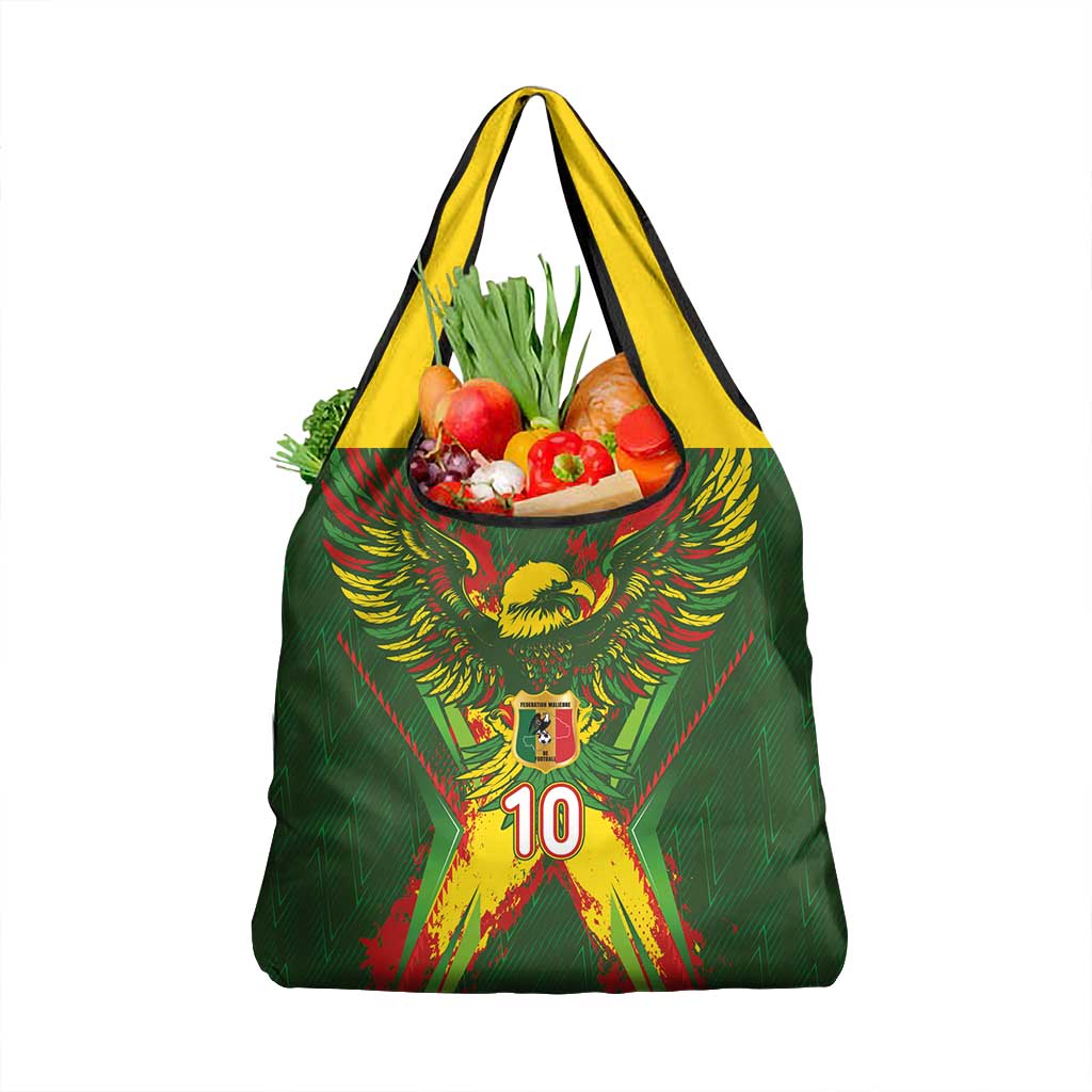 Custom Mali National Football Grocery Bag Grunge Les Aigles Sporty Style - Wonder Print Shop