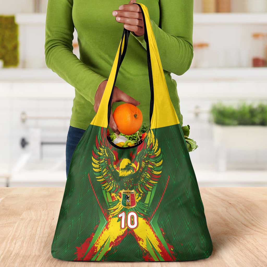 Custom Mali National Football Grocery Bag Grunge Les Aigles Sporty Style - Wonder Print Shop