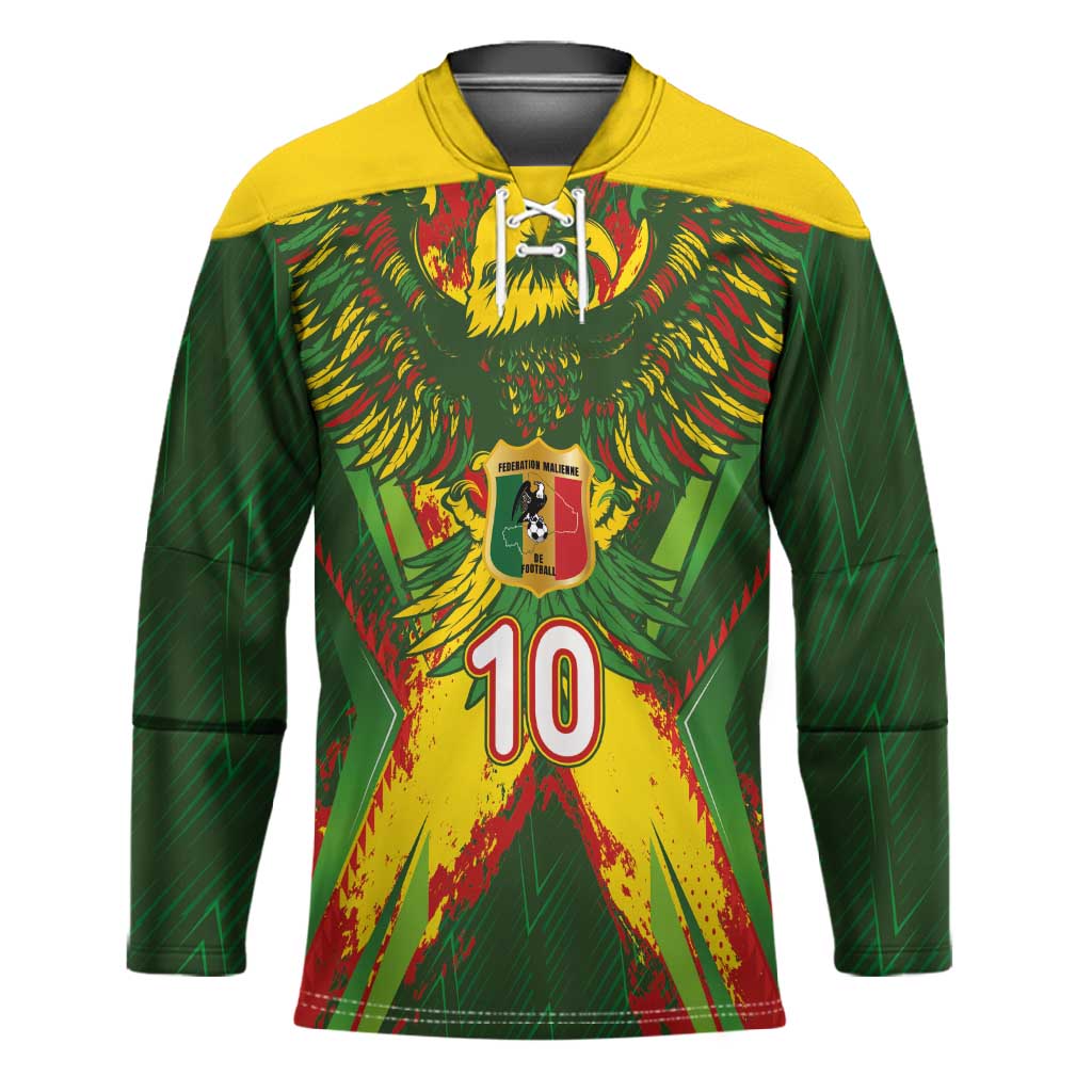 Custom Mali National Football Hockey Jersey Grunge Les Aigles Sporty Style - Wonder Print Shop
