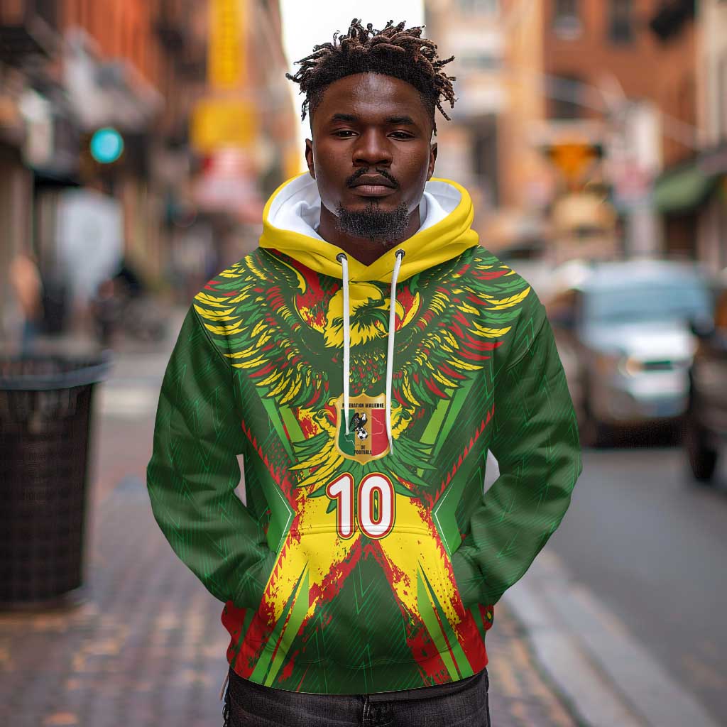 Custom Mali National Football Hoodie Grunge Les Aigles Sporty Style - Wonder Print Shop