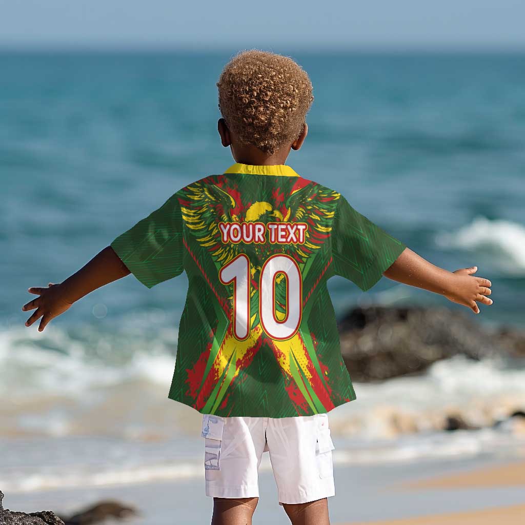 Custom Mali National Football Kid Hawaiian Shirt Grunge Les Aigles Sporty Style - Wonder Print Shop