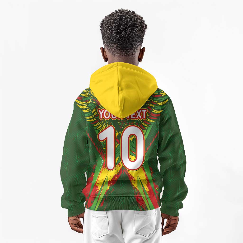 Custom Mali National Football Kid Hoodie Grunge Les Aigles Sporty Style - Wonder Print Shop