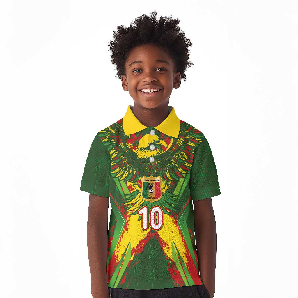 Custom Mali National Football Kid Polo Shirt Grunge Les Aigles Sporty Style - Wonder Print Shop