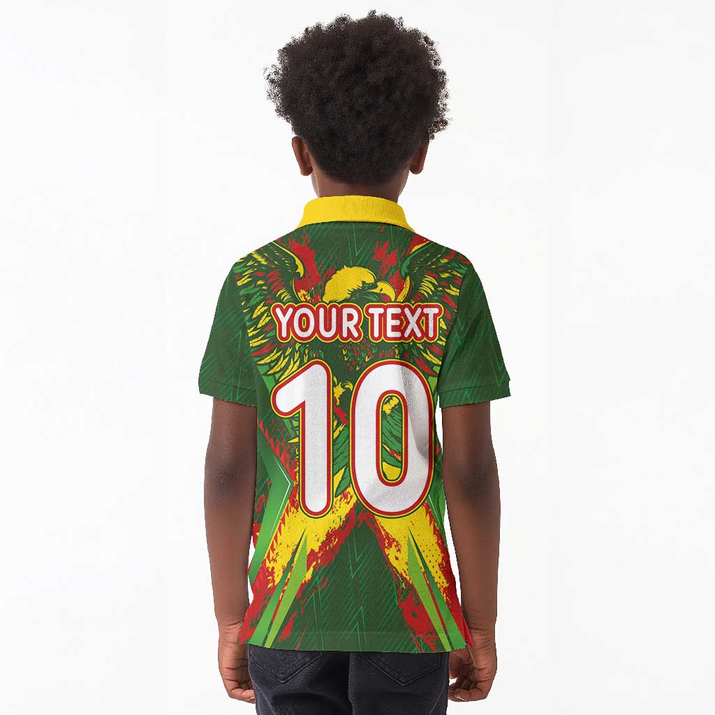 Custom Mali National Football Kid Polo Shirt Grunge Les Aigles Sporty Style - Wonder Print Shop