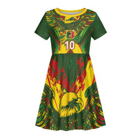 Custom Mali National Football Kid Short Sleeve Dress Grunge Les Aigles Sporty Style - Wonder Print Shop