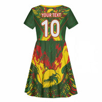 Custom Mali National Football Kid Short Sleeve Dress Grunge Les Aigles Sporty Style - Wonder Print Shop
