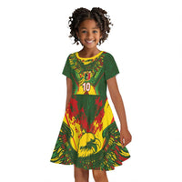 Custom Mali National Football Kid Short Sleeve Dress Grunge Les Aigles Sporty Style - Wonder Print Shop