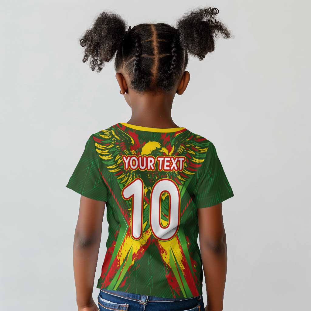 Custom Mali National Football Kid T shirt Grunge Les Aigles Sporty Style - Wonder Print Shop