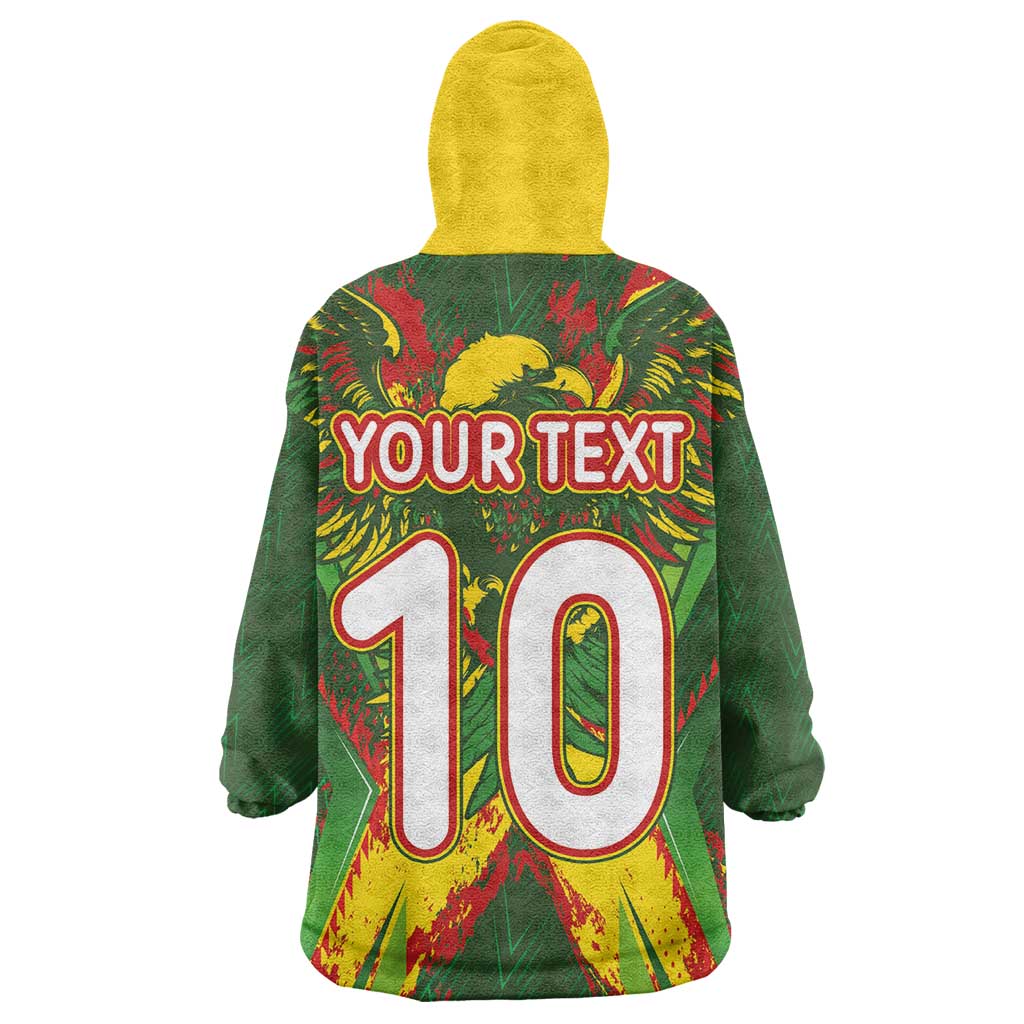 Custom Mali National Football Kid Wearable Blanket Hoodie Grunge Les Aigles Sporty Style - Wonder Print Shop