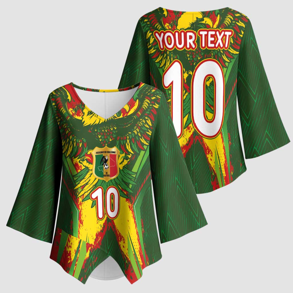 Custom Mali National Football Kimono Sleeve Blouse Grunge Les Aigles Sporty Style - Wonder Print Shop