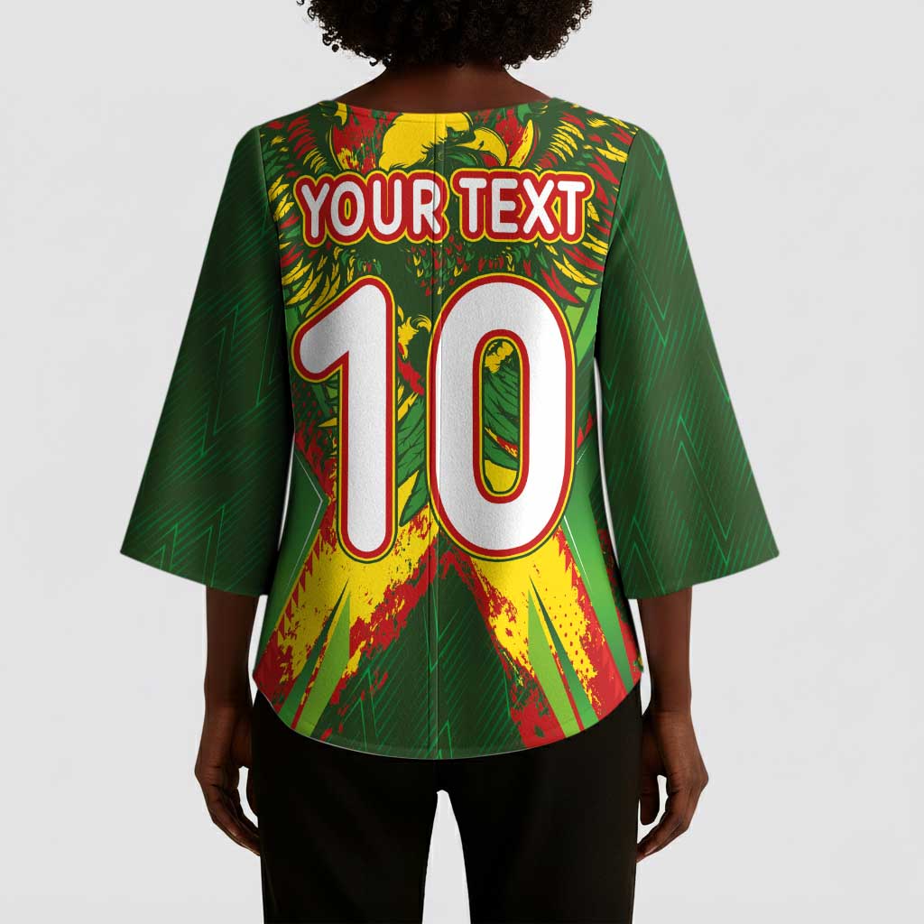Custom Mali National Football Kimono Sleeve Blouse Grunge Les Aigles Sporty Style - Wonder Print Shop