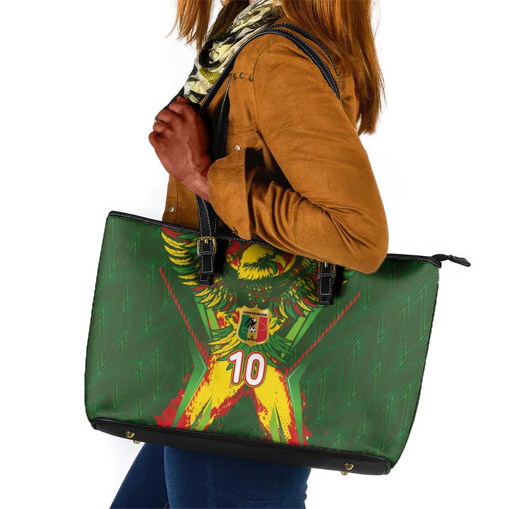 Custom Mali National Football Leather Tote Bag Grunge Les Aigles Sporty Style - Wonder Print Shop