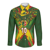 Custom Mali National Football Long Sleeve Button Shirt Grunge Les Aigles Sporty Style - Wonder Print Shop