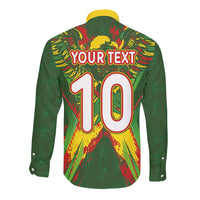 Custom Mali National Football Long Sleeve Button Shirt Grunge Les Aigles Sporty Style - Wonder Print Shop