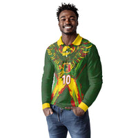 Custom Mali National Football Long Sleeve Polo Shirt Grunge Les Aigles Sporty Style - Wonder Print Shop